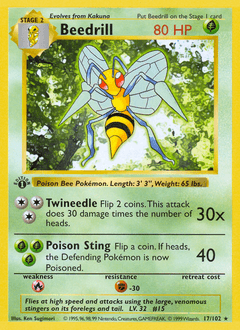 Beedrill #17 — Pokemon Base Set