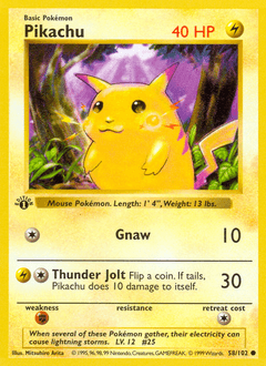 Pikachu [1st Edition Red Cheeks] #58