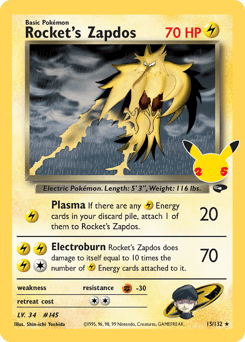 Rocket's Zapdos #15 — Pokemon Celebrations