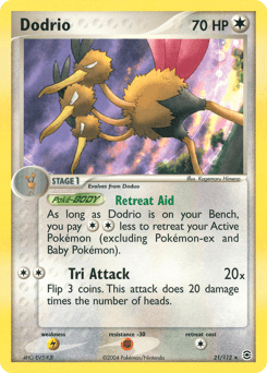 Dodrio [Reverse Holo] #21 — Pokemon Fire Red & Leaf Green