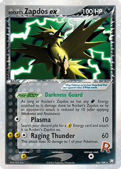 Rocket's Zapdos EX #106 — Pokemon Team Rocket Returns
