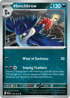 Honchkrow #58 — Pokemon Phantasmal Flames