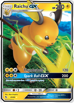 Raichu GX #20 — Pokemon Hidden Fates