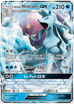 Alolan Ninetales GX #22 — Pokemon Guardians Rising