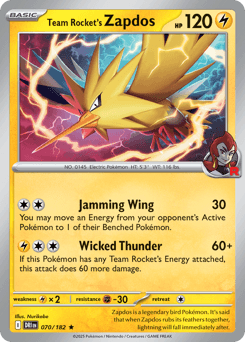 Team Rocket's Zapdos #70 — Pokemon Destined Rivals