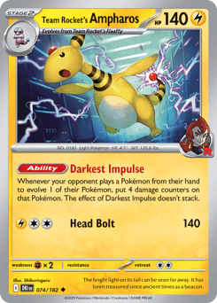 Team Rocket's Ampharos #74 — Pokemon Destined Rivals