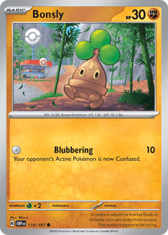 Bonsly #110 — Pokemon Obsidian Flames