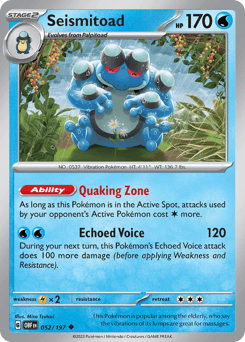Seismitoad #52 — Pokemon Obsidian Flames