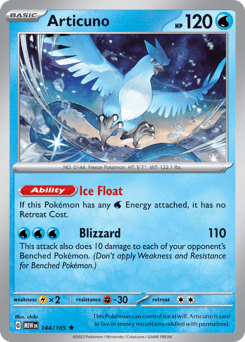 Articuno #144 — Pokemon Scarlet & Violet 151