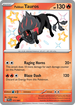 Paldean Tauros #111 — Pokemon Paldean Fates