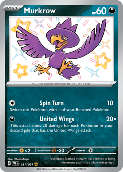 Murkrow #181 — Pokemon Paldean Fates