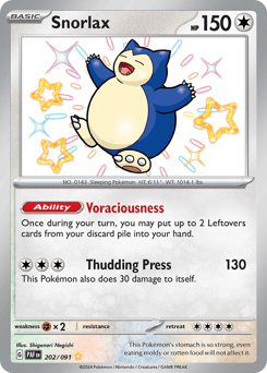 Snorlax #202 — Pokemon Paldean Fates