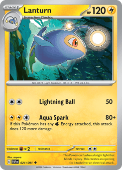 Lanturn #21 — Pokemon Paldean Fates