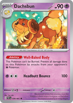 Dachsbun #39 — Pokemon Paldean Fates