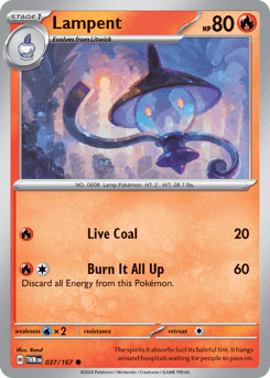 Lampent #37 — Pokemon Twilight Masquerade