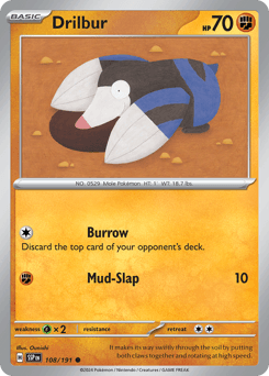 Drilbur #108 — Pokemon Surging Sparks