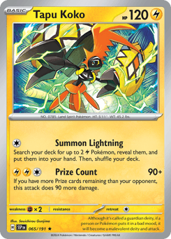 Tapu Koko #65 — Pokemon Surging Sparks