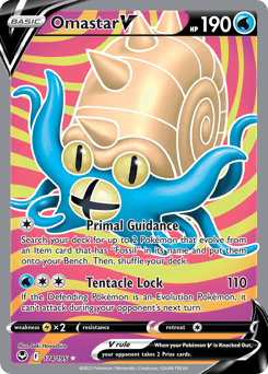 Omastar V #174 — Pokemon Silver Tempest