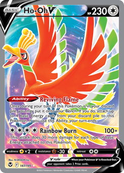 Ho-oh V #187 — Pokemon Silver Tempest