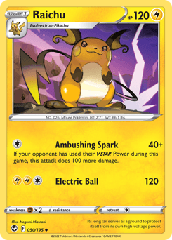 Raichu #50 — Pokemon Silver Tempest