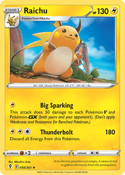 Raichu #50 — Pokemon Evolving Skies
