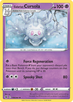 Galarian Cursola #118 — Pokemon Fusion Strike