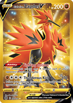 Galarian Zapdos V #182 — Pokemon Brilliant Stars