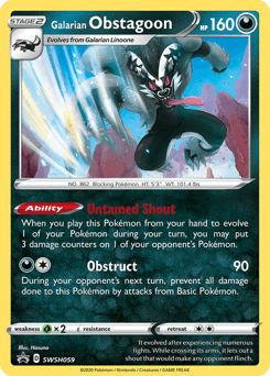 Galarian Obstagoon #SWSH059 — Pokemon Promo