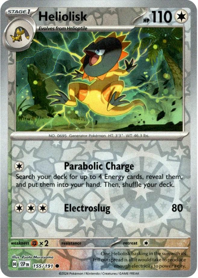 Heliolisk [Reverse Holo] #155 — Pokemon Surging Sparks