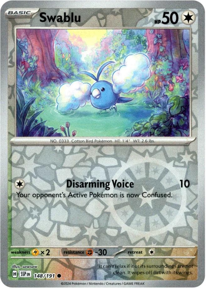Swablu [Reverse Holo] #148 — Pokemon Surging Sparks