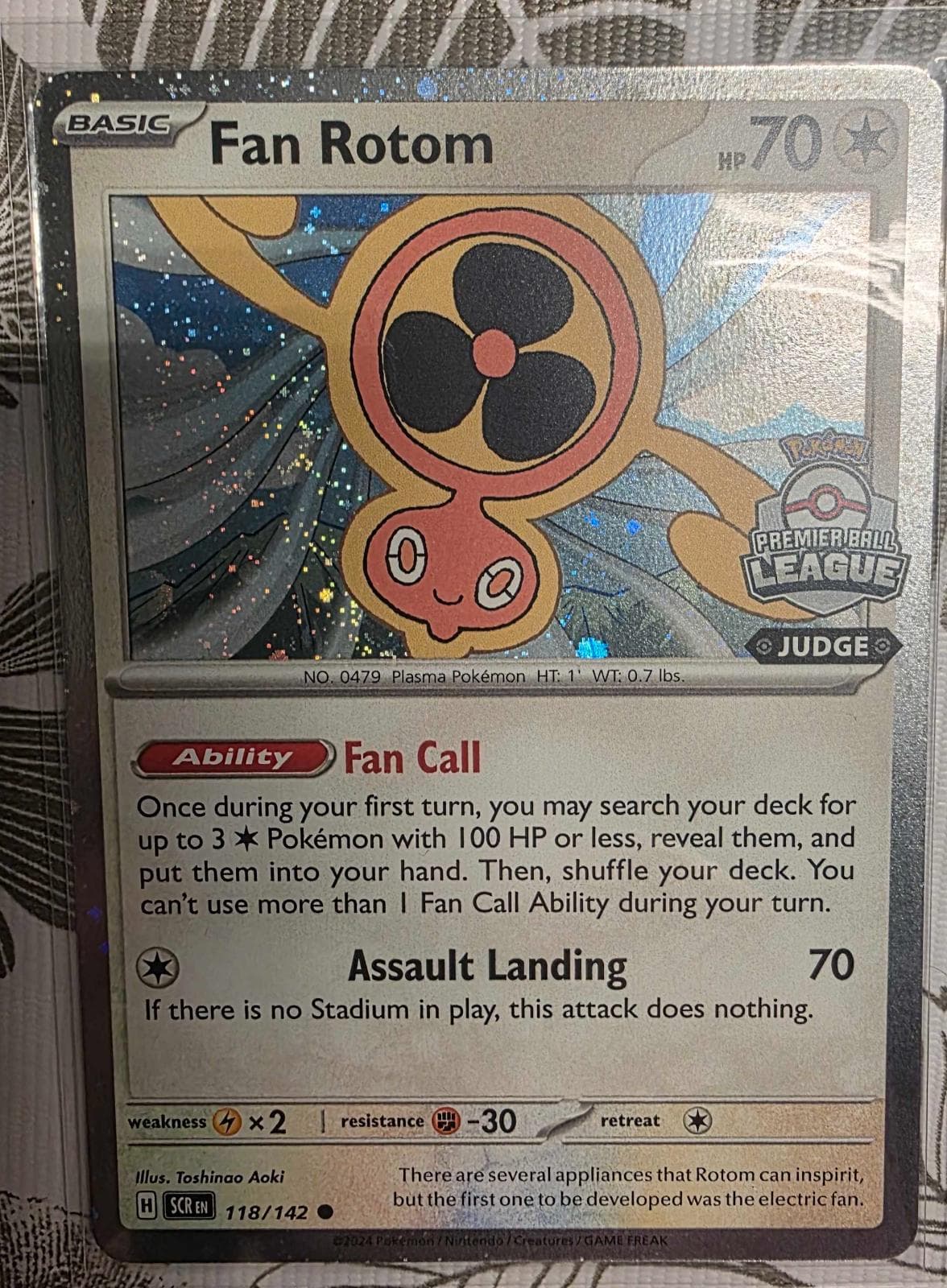 Fan Rotom [Premier Ball League Judge] #118 — Pokemon Stellar Crown