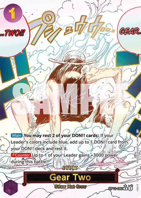 Gear Two [Alternate Art] OP11-080 — One Piece Fist of Divine Speed