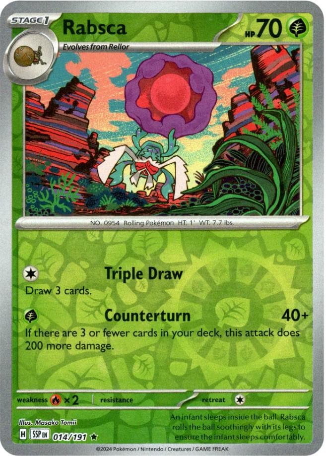 Rabsca [Reverse Holo] #14 — Pokemon Surging Sparks