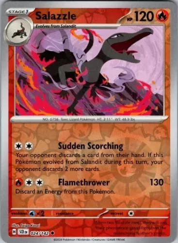 Salazzle [Reverse Holo] #24 — Pokemon Stellar Crown