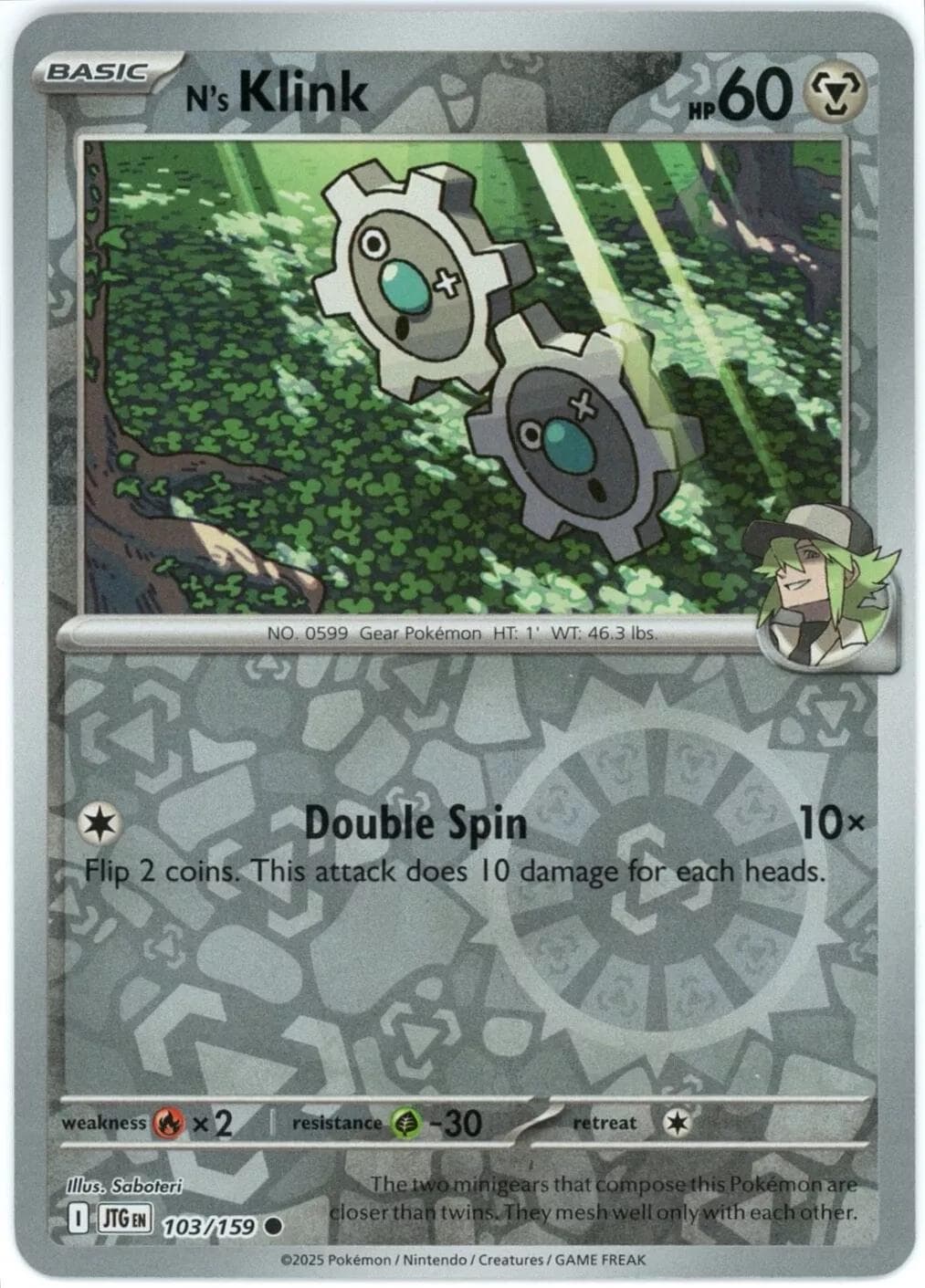 N's Klink [Reverse Holo] #103 — Pokemon Journey Together