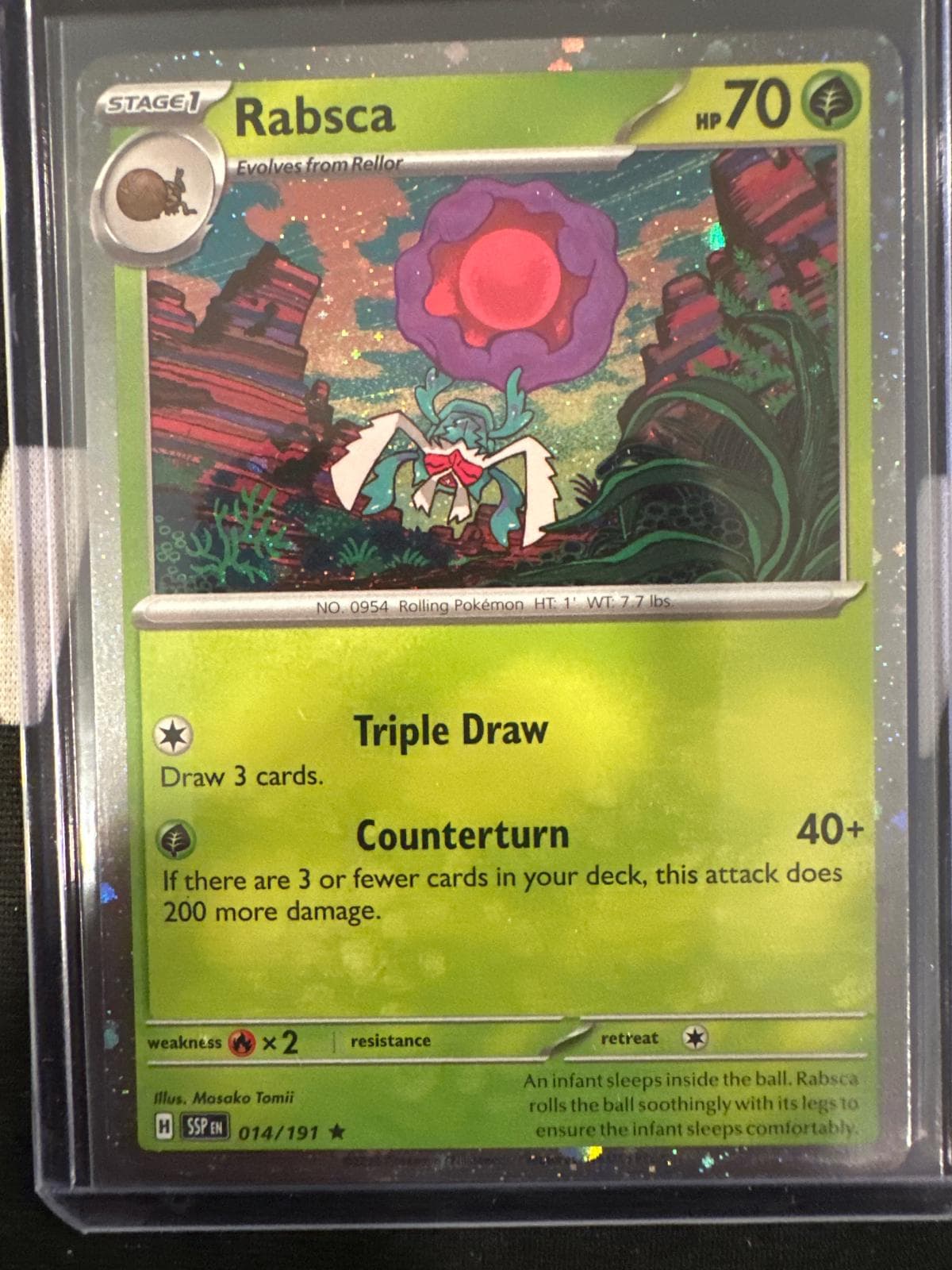 Rabsca [Cosmos Holo] #14 — Pokemon Surging Sparks