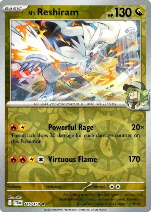 N's Reshiram [Reverse Holo] #116 — Pokemon Journey Together