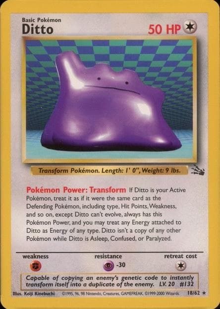 Ditto [1999-2000] #18 — Pokemon Fossil