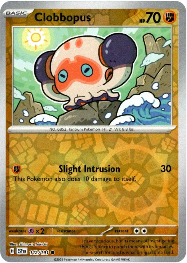 Clobbopus [Reverse Holo] #112 — Pokemon Surging Sparks