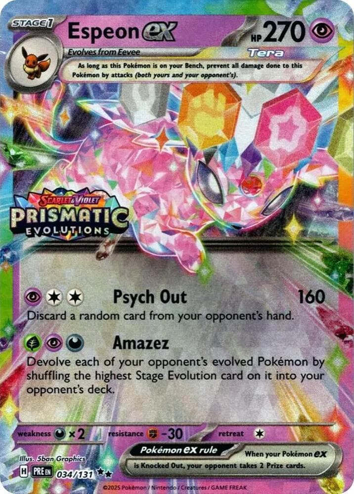 Espeon ex [Stamped] #34 — Pokemon Prismatic Evolutions