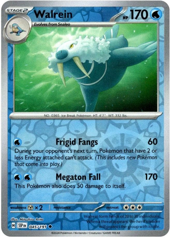 Walrein [Reverse Holo] #45 — Pokemon Surging Sparks