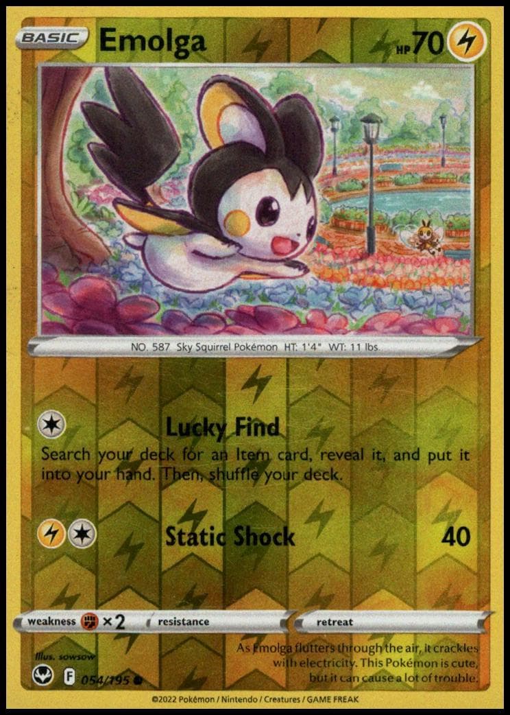Emolga [Reverse Holo] #54 — Pokemon Silver Tempest