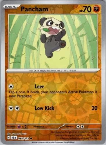 Pancham [Reverse Holo] #85 — Pokemon Stellar Crown
