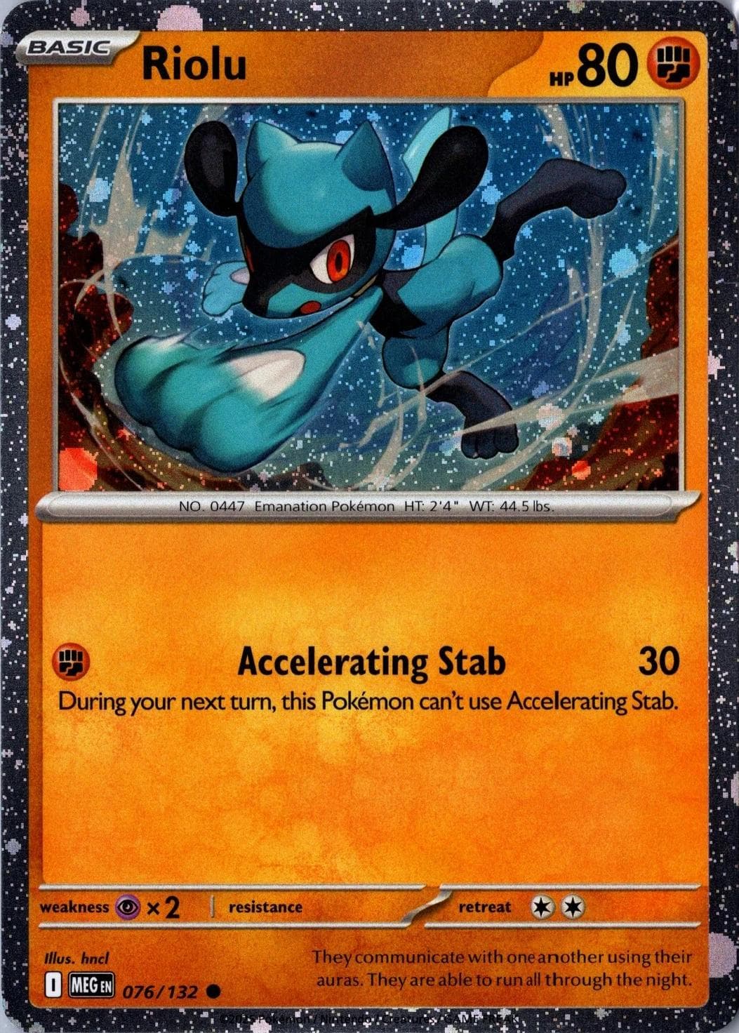 Riolu [Cosmos Holo] #76 — Pokemon Mega Evolution
