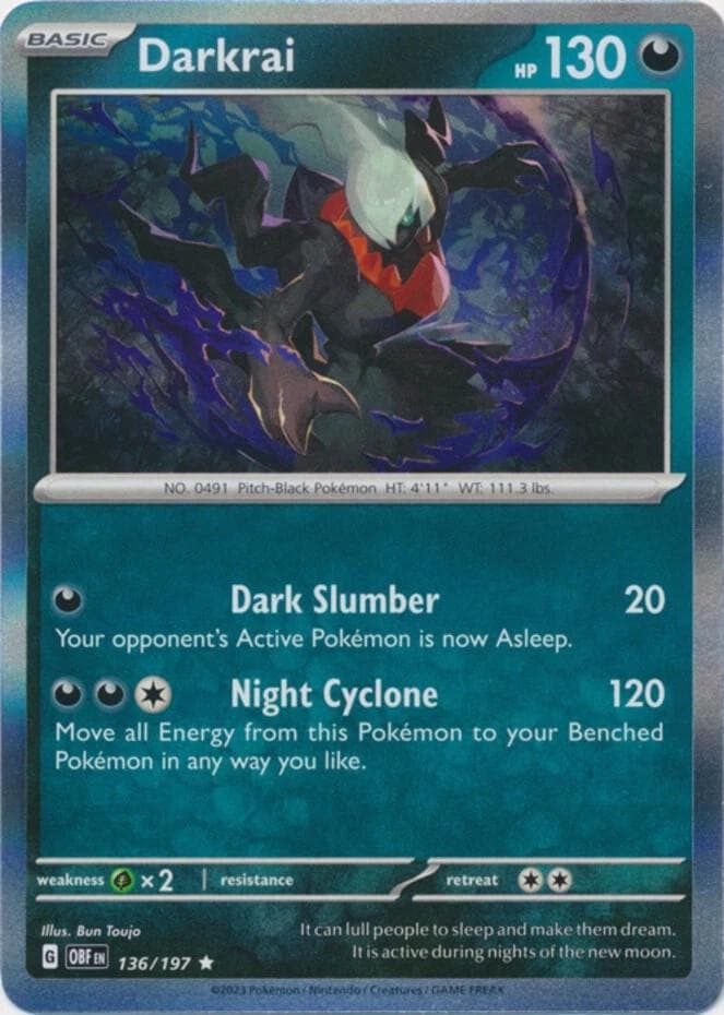 Darkrai [Holo] #136 — Pokemon Obsidian Flames