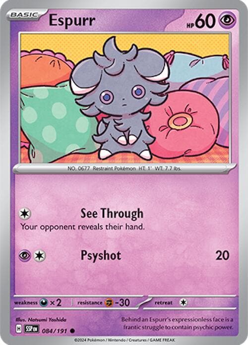 Espurr #84 — Pokemon Surging Sparks