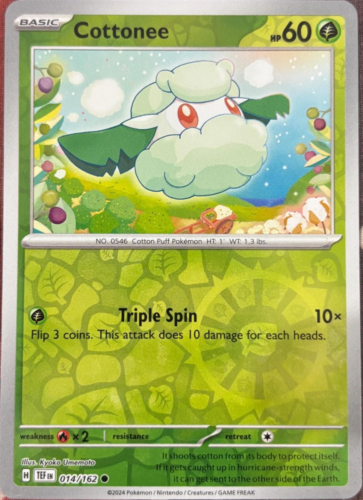 Cottonee [Reverse Holo] #14 — Pokemon Temporal Forces