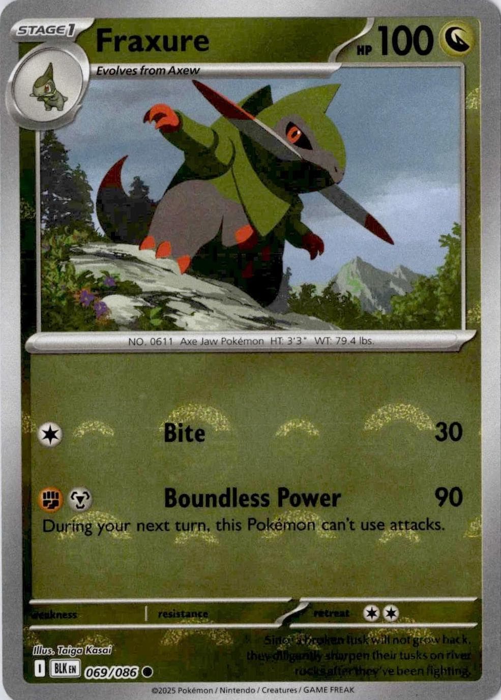 Fraxure [Poke Ball] #69 — Pokemon Black Bolt