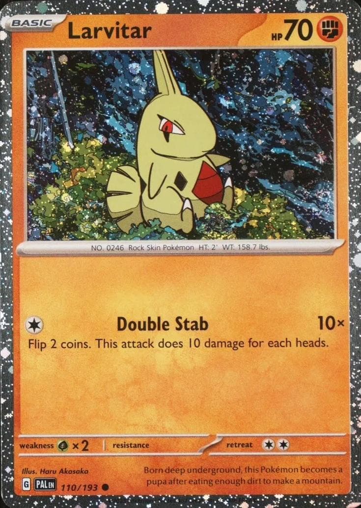 Larvitar [Cosmos Holo] #110 — Pokemon Paldea Evolved