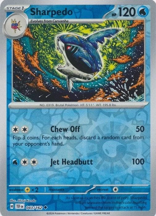 Sharpedo [Reverse Holo] #43 — Pokemon Temporal Forces